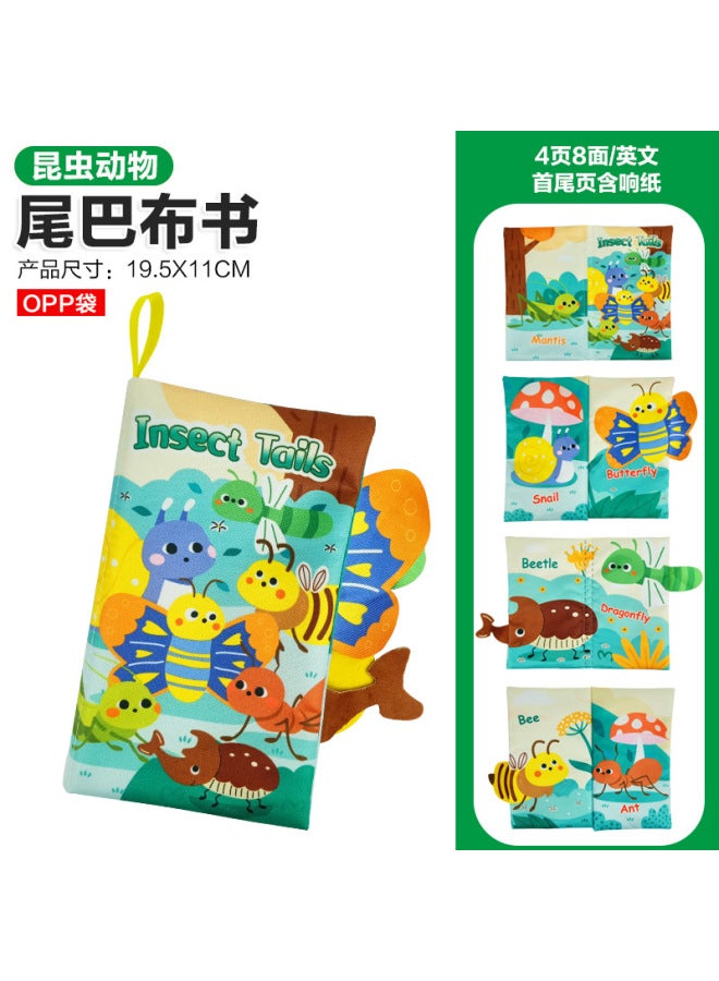 Children's Tail Cloth Book Educational Toy Book Tearable Baby Cloth Book Ringing Paper Enlightenment Book Early Education Toys - Image 1